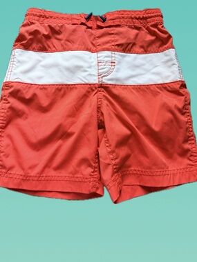 Old Navy Coral Swim Trunks with White Stripe